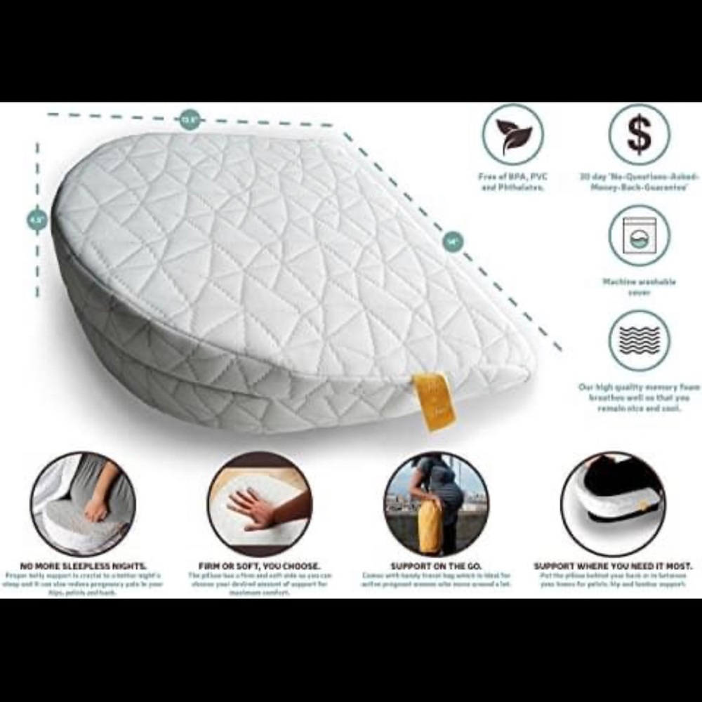 Jill & Joey Pregnancy Pillow Wedge (Maternity Pillow)